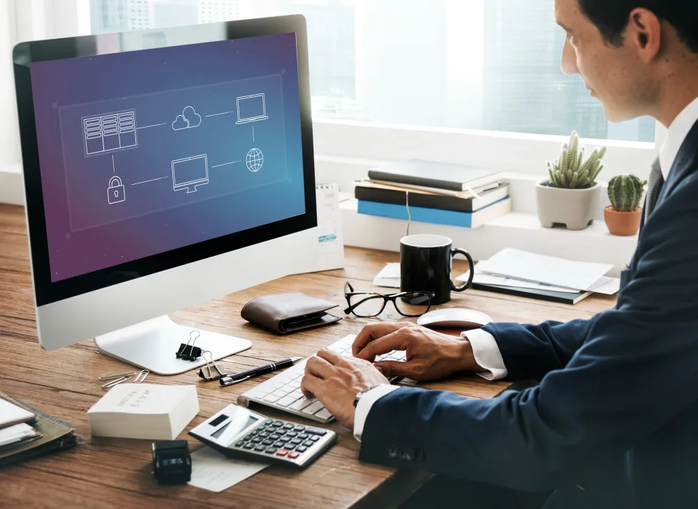 Business data and analytics on a screen
